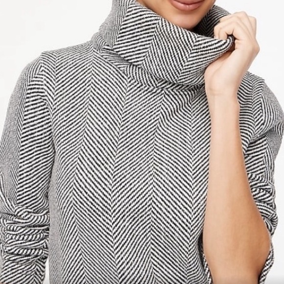 J. Crew Sweaters - J. Crew Black and White Chevron Cowl Neck Sweatshirt